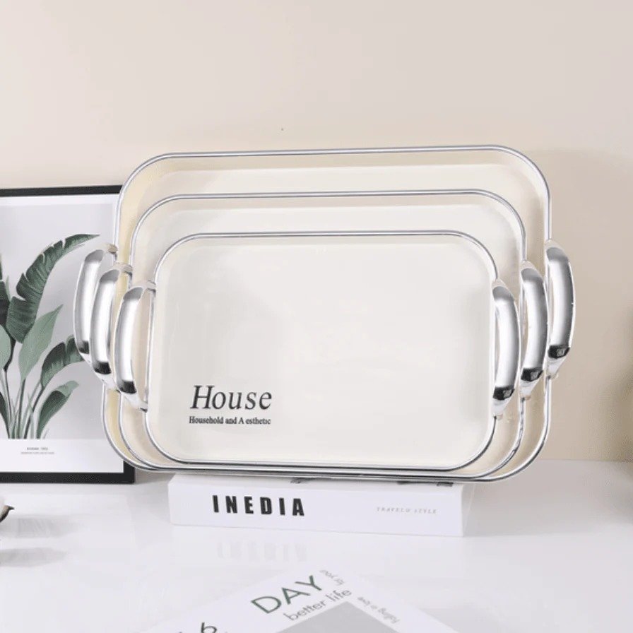 3-Piece Serving Tray Set – Multi-Purpose Plastic Platters
