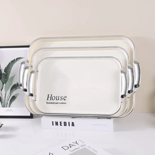 3-Piece Serving Tray Set – Multi-Purpose Plastic Platters