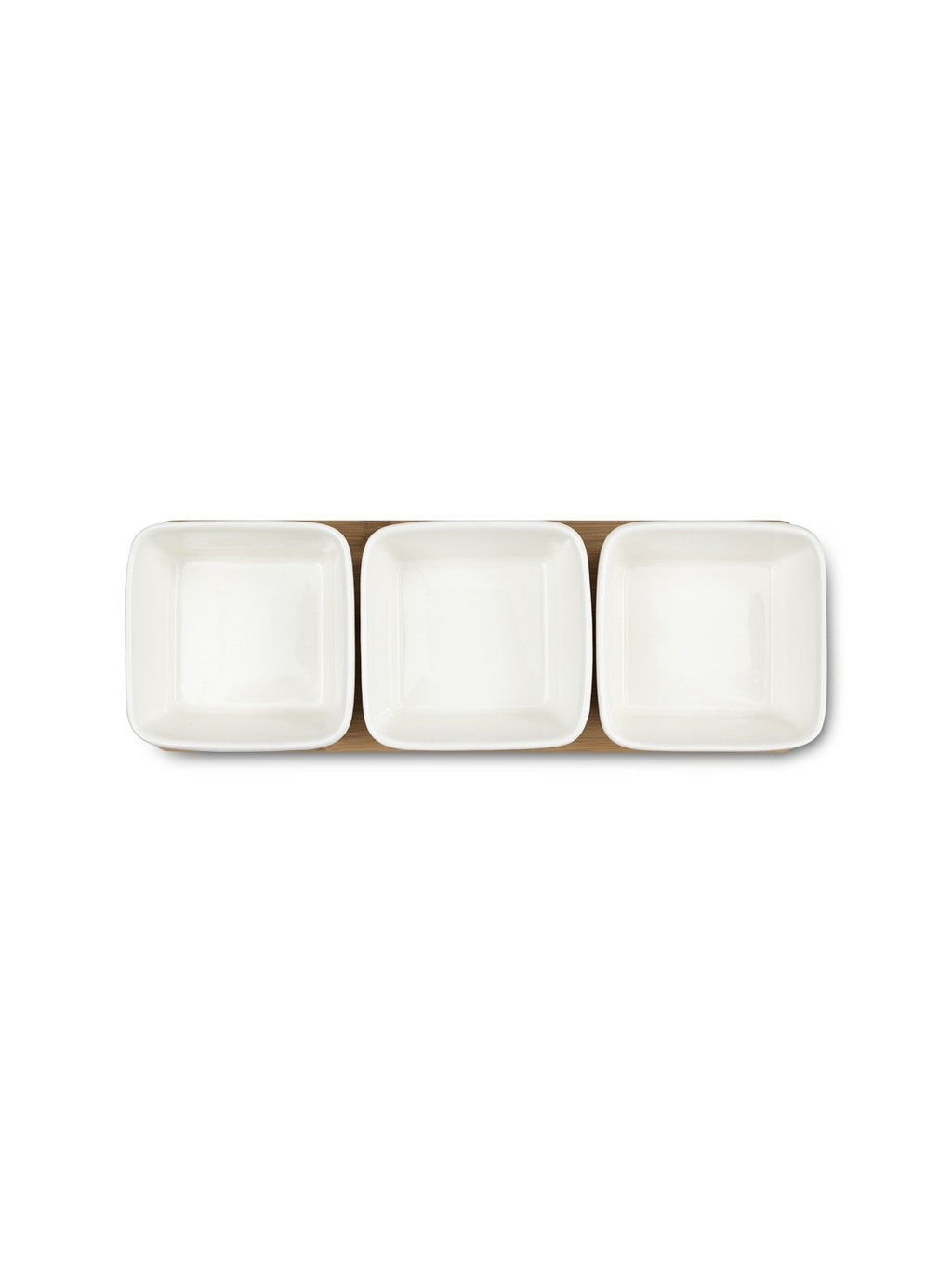 3-Piece Ceramic Bowl Set with Bamboo Holder