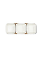 3-Piece Ceramic Bowl Set with Bamboo Holder
