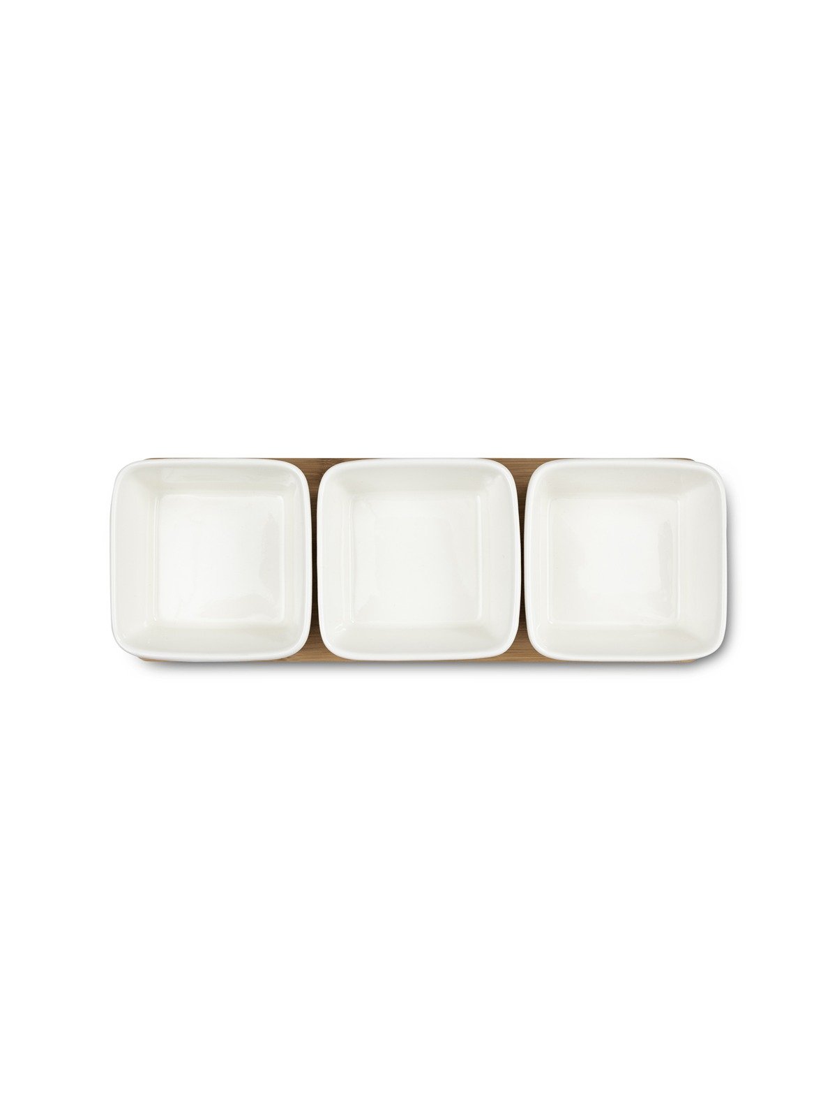 3-Piece Ceramic Bowl Set with Bamboo Holder