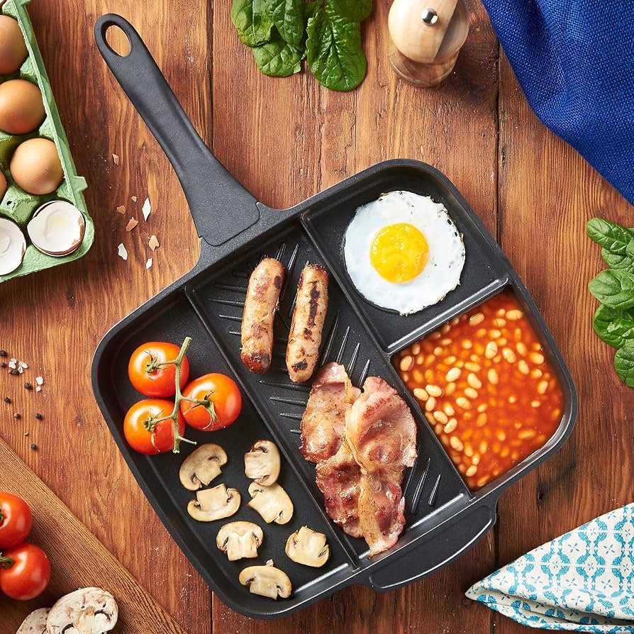 5-in-1 Multi Section Pan – Non-Stick Die-Cast Aluminum