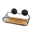 Self-Adhesive Shower Caddy with Bamboo Base