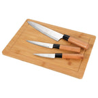 Bamboo Cutting Board Set with 3 Knives