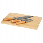 Bamboo Cutting Board Set with 3 Knives