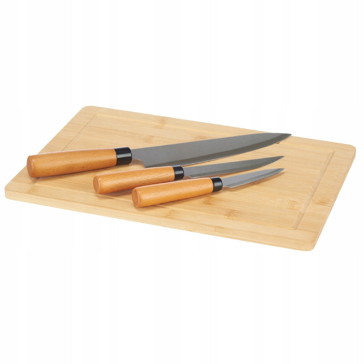 Bamboo Cutting Board Set with 3 Knives