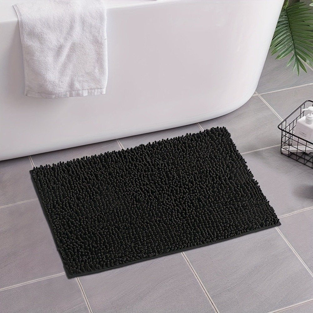 Soft Chenille Bathroom Mat – Absorbent Non-Slip Rug