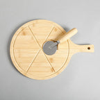 Bamboo Pizza Board with Cutter – Kitchen Serving Set