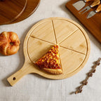 Bamboo Pizza Board with Cutter – Kitchen Serving Set