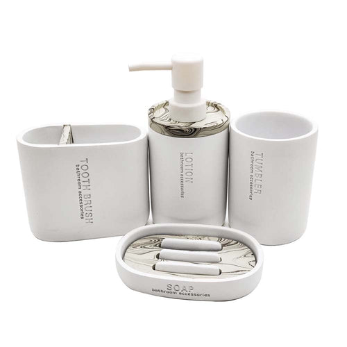 4-Piece Resin Bath Set – Bathroom Accessories