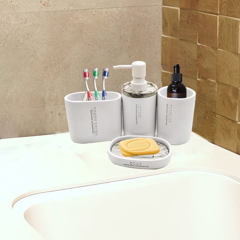 4-Piece Resin Bath Set – Bathroom Accessories