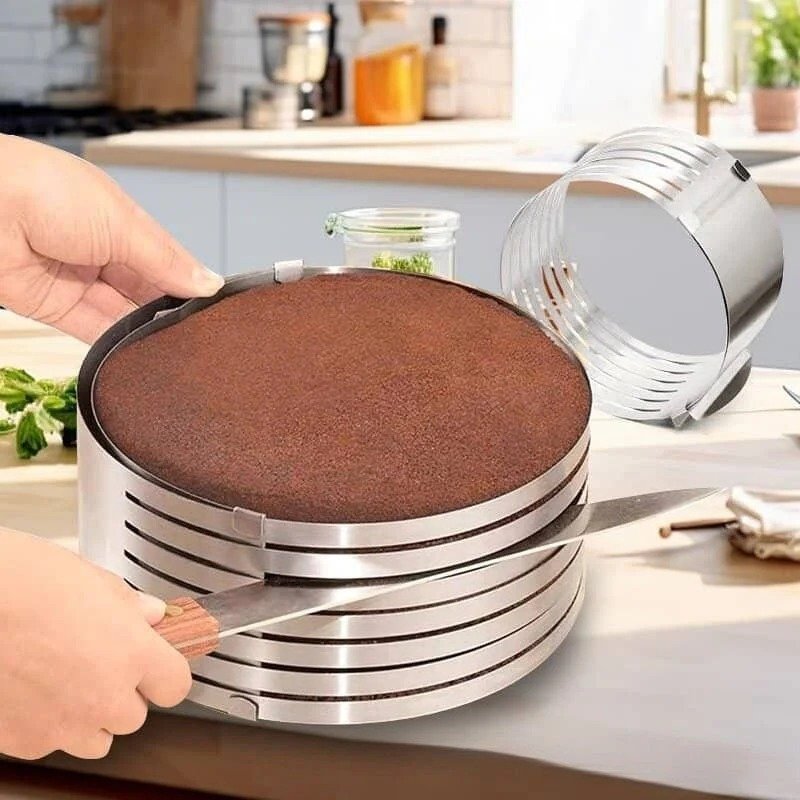 Adjustable Cake Slicing Tool – Stainless Steel Layer Cutter