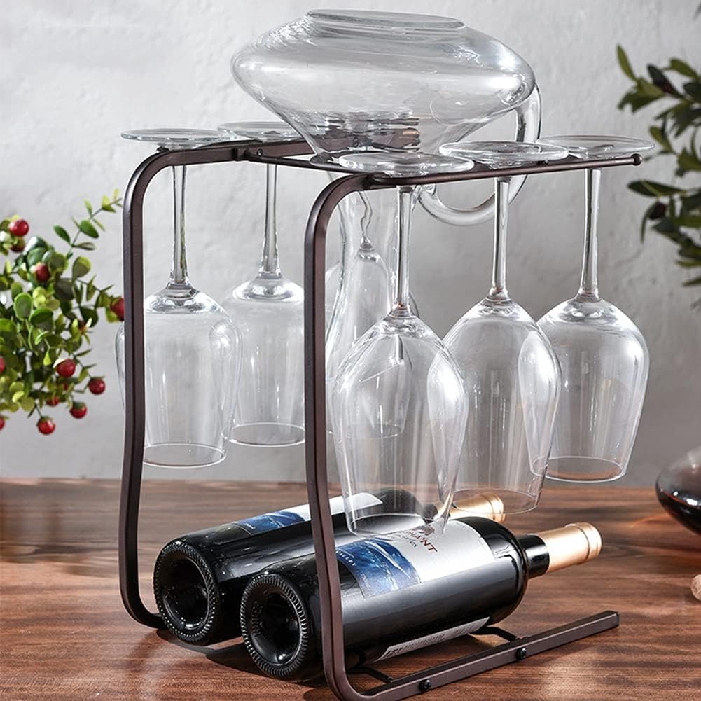 All-in-One Metal Wine Rack and Stemware Holder