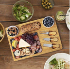 4 Piece Bamboo Cheese Board Set with Knife Slots