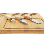 4 Piece Bamboo Cheese Board Set with Knife Slots