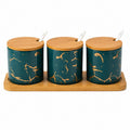Ceramic Storage Jar Set with Bamboo Lids