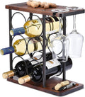 Freestanding Wood & Iron Wine Rack – Bottle Storage Display Stand