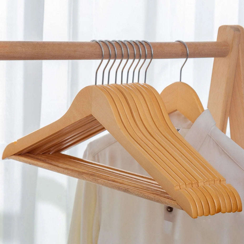 3 Pack Wooden Clothes Hangers with Strap Grooves