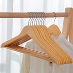 3 Pack Wooden Clothes Hangers with Strap Grooves
