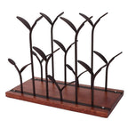 6-Bottle Countertop Wine Rack – Wood & Metal Freestanding Stand