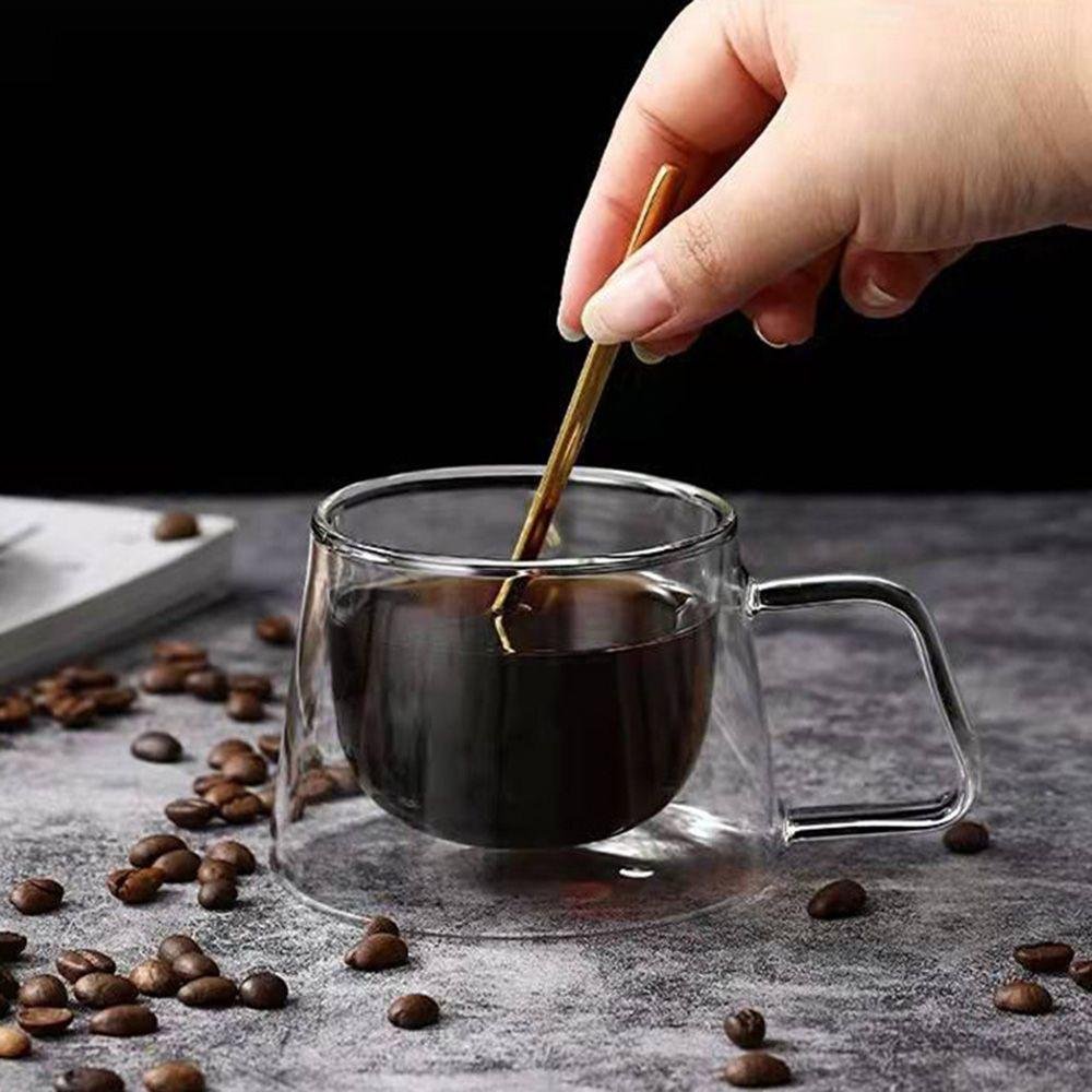 Double Wall Borosilicate Glass Coffee Mug with Handle