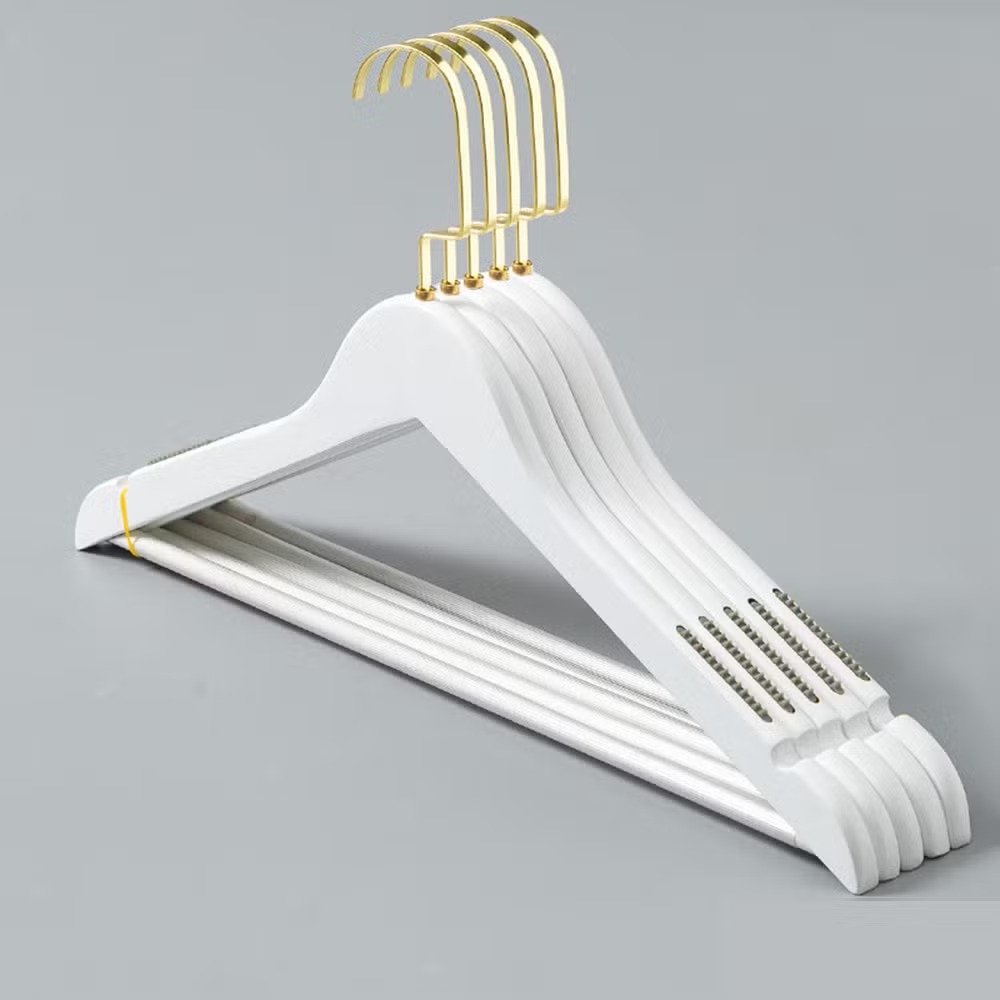 5 Non-Slip Wooden Hangers for Coats, Shirts & Suits