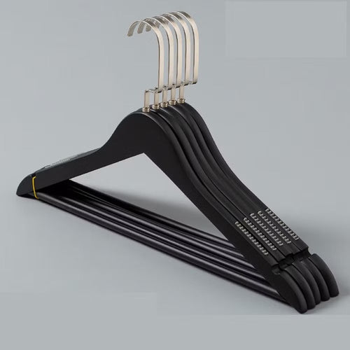 5 Non-Slip Wooden Hangers for Coats, Shirts & Suits