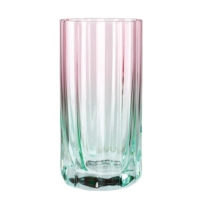 Peach Blossom Flower Glass Set of 4 – Lead-Free