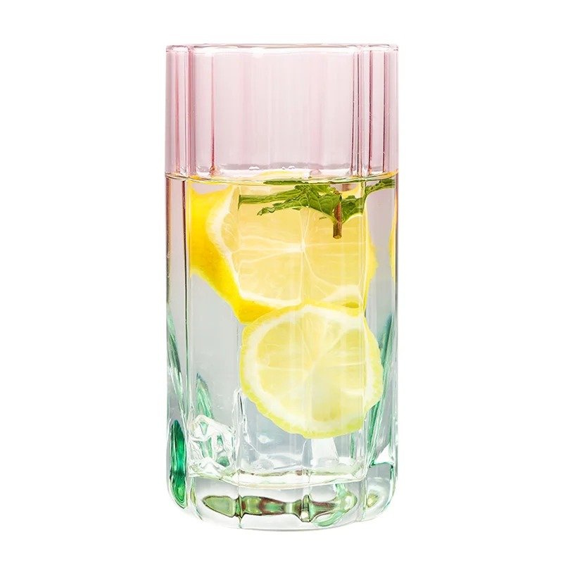 Peach Blossom Flower Glass Set of 4 – Lead-Free