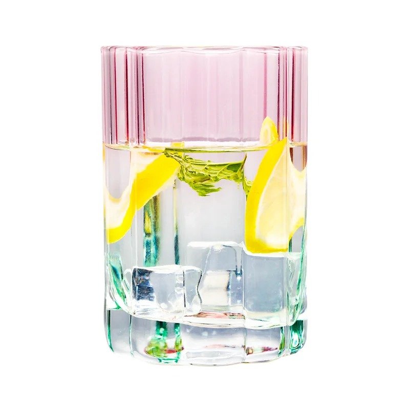Peach Blossom Flower Glass Set of 4 – Lead-Free