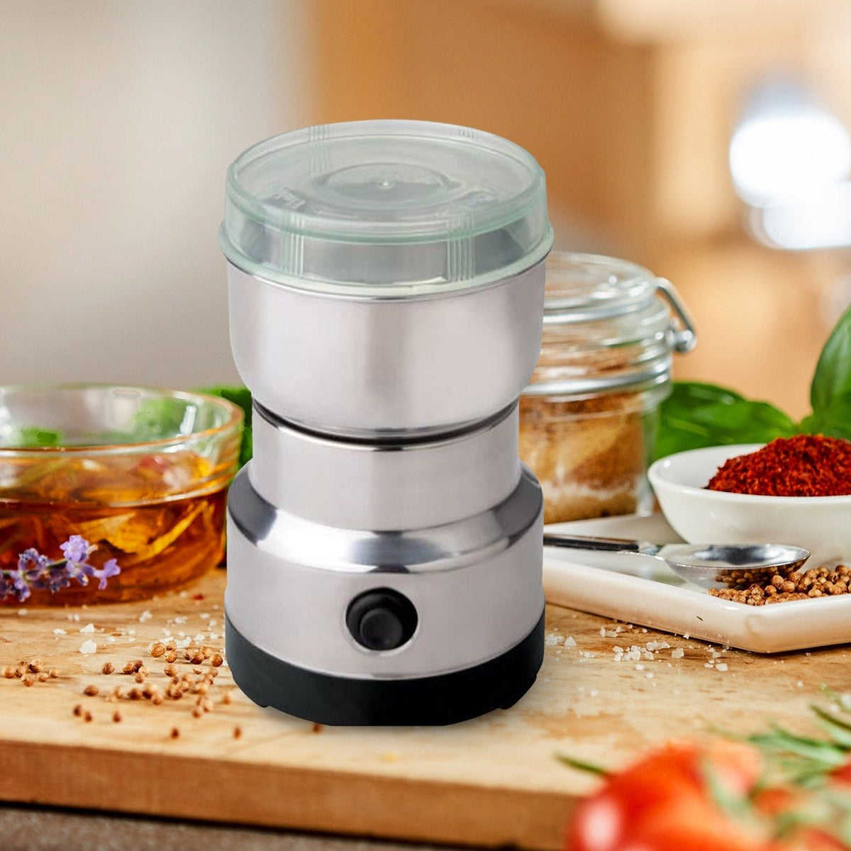 200W Electric Grinder with Stainless Steel Bowl