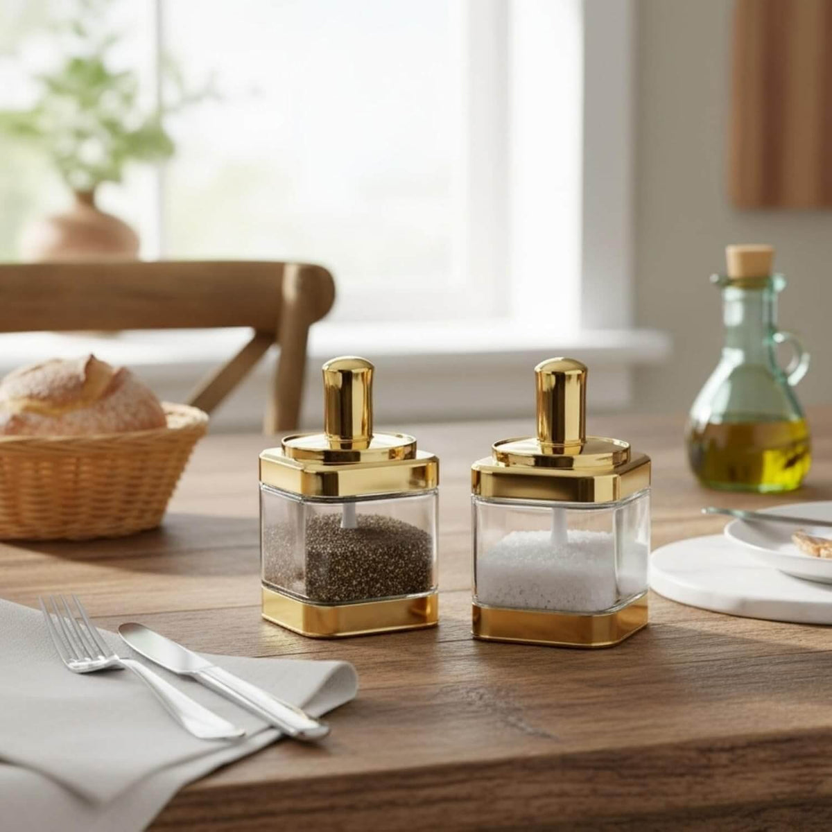 Multi-Purpose Glass Condiment Jar with Spoon