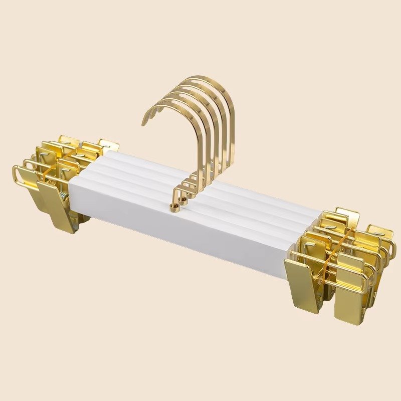 3 Pack Gold Plated Clothes Hangers with Adjustable Clips