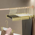 3 Pack Gold Plated Clothes Hangers with Adjustable Clips