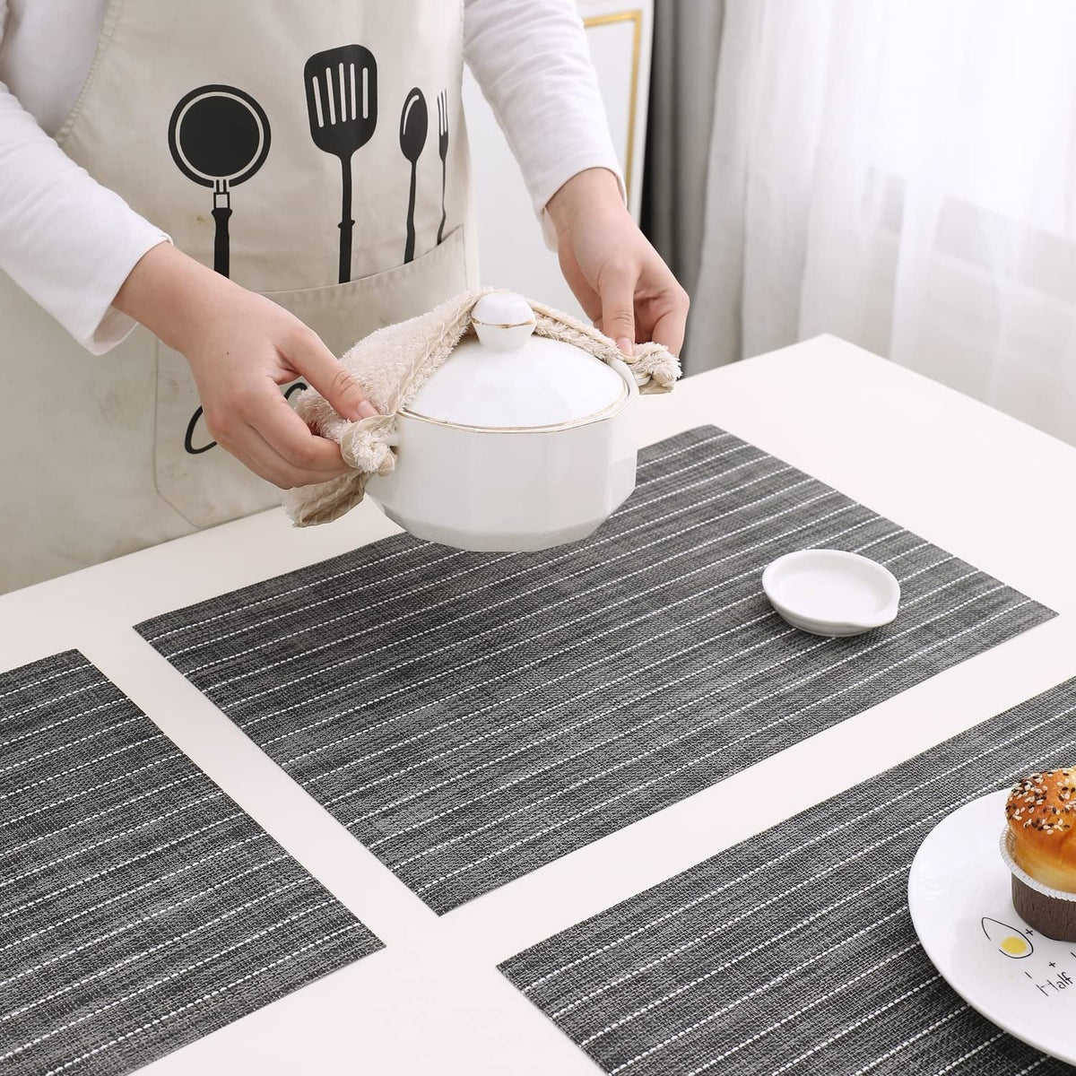 PVC Washable Dining Table Mats – Set of 4