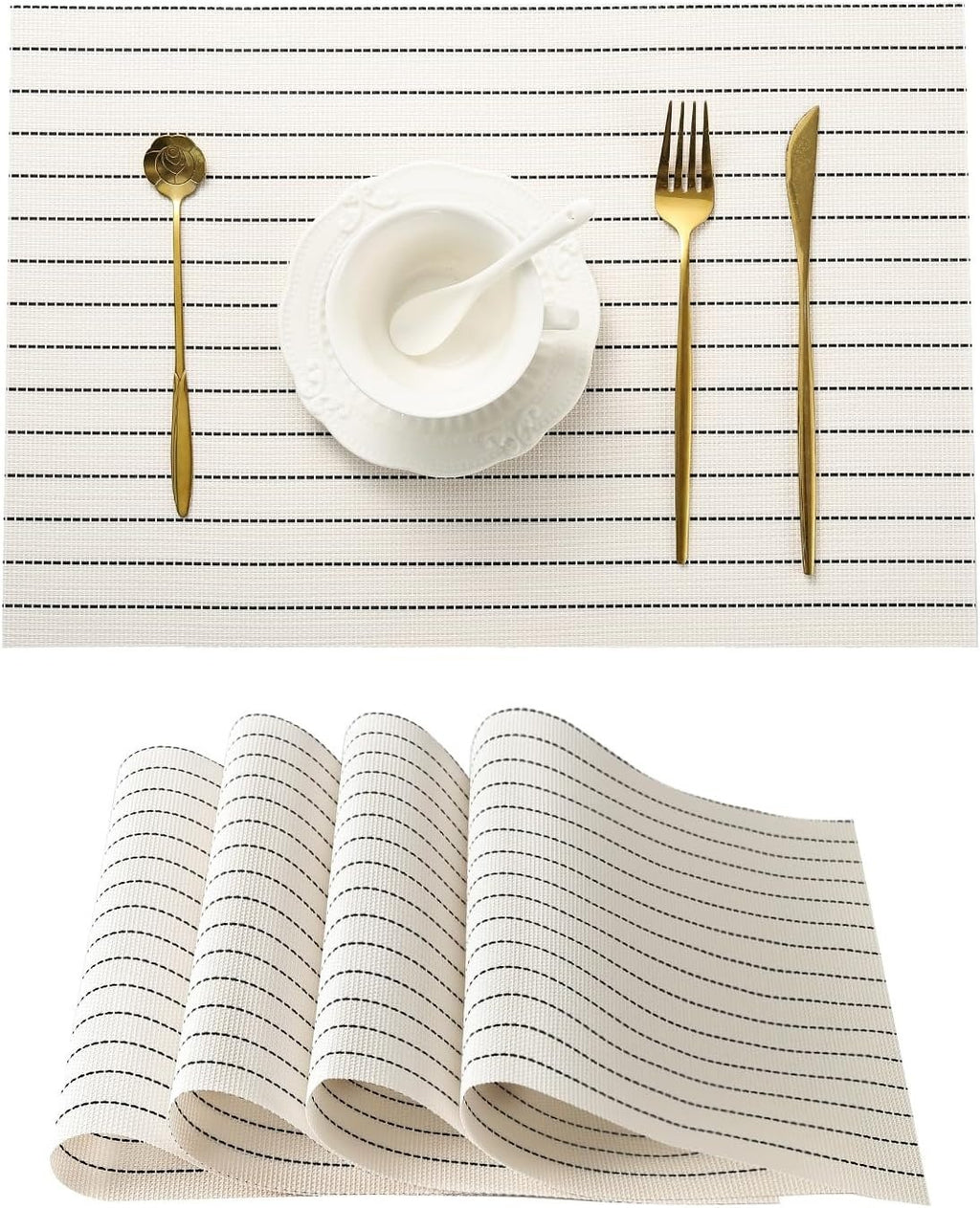 PVC Washable Dining Table Mats – Set of 4