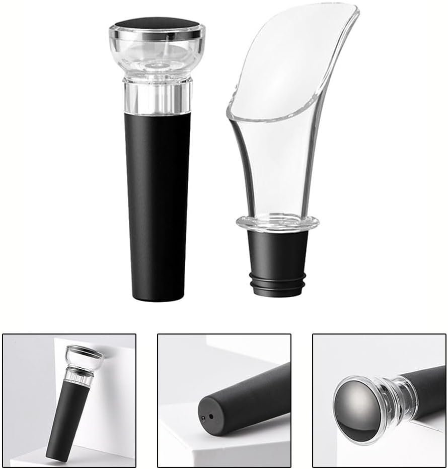 Wine Pourer and Bottle Stopper Set – Leak-Resistant Wine Accessories