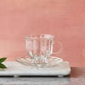 12-Piece Glass Tea Cup and Saucer Set – Clear Glass Drinkware