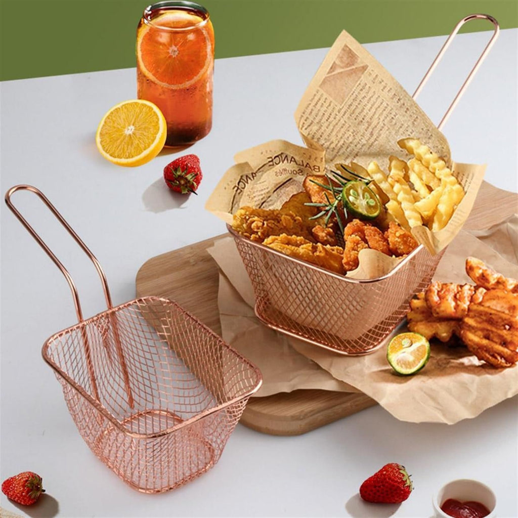 Stainless Steel Square Frying Basket with Handle