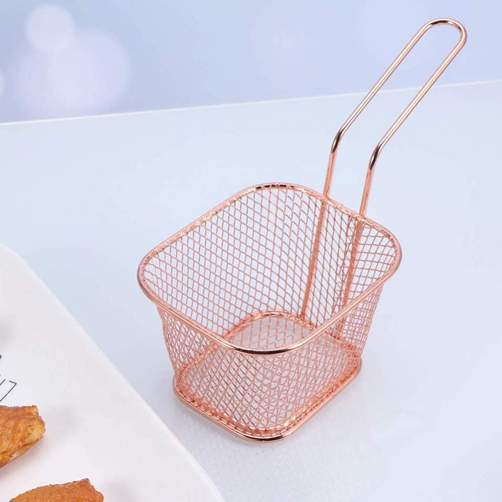 Stainless Steel Square Frying Basket with Handle