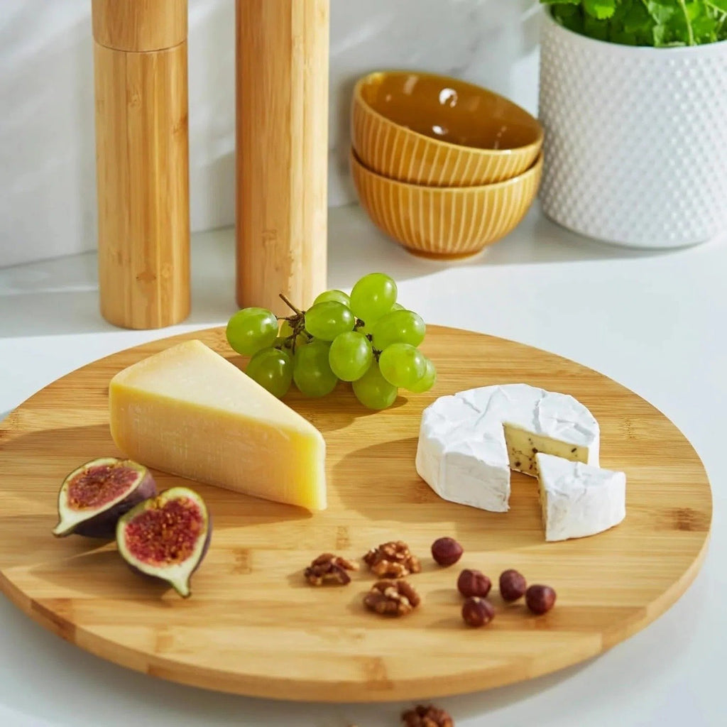 Bamboo Rotating Food Plate – Lazy Susan Serving Tray