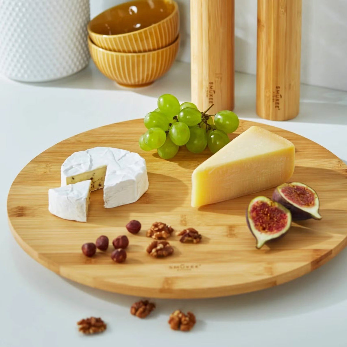 Bamboo Rotating Food Plate – Lazy Susan Serving Tray