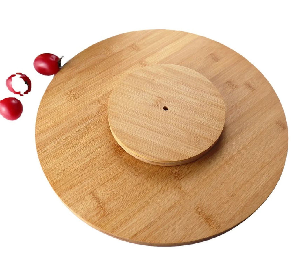 Bamboo Rotating Food Plate – Lazy Susan Serving Tray