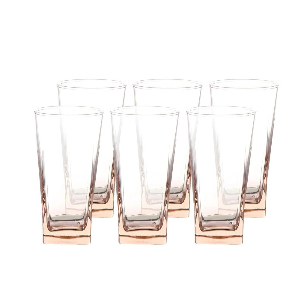 6-Piece Square Bottom Water Glass Set