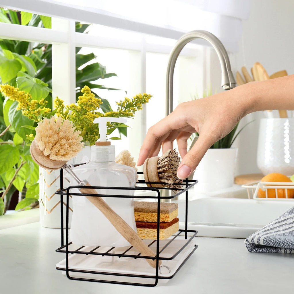 Compact Sink Organizer With Drip Tray