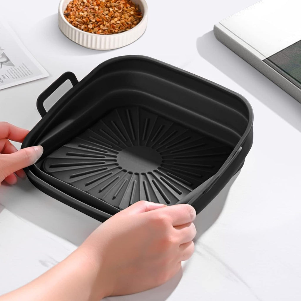 Collapsible Square Silicone Air Fryer Basket Liner
