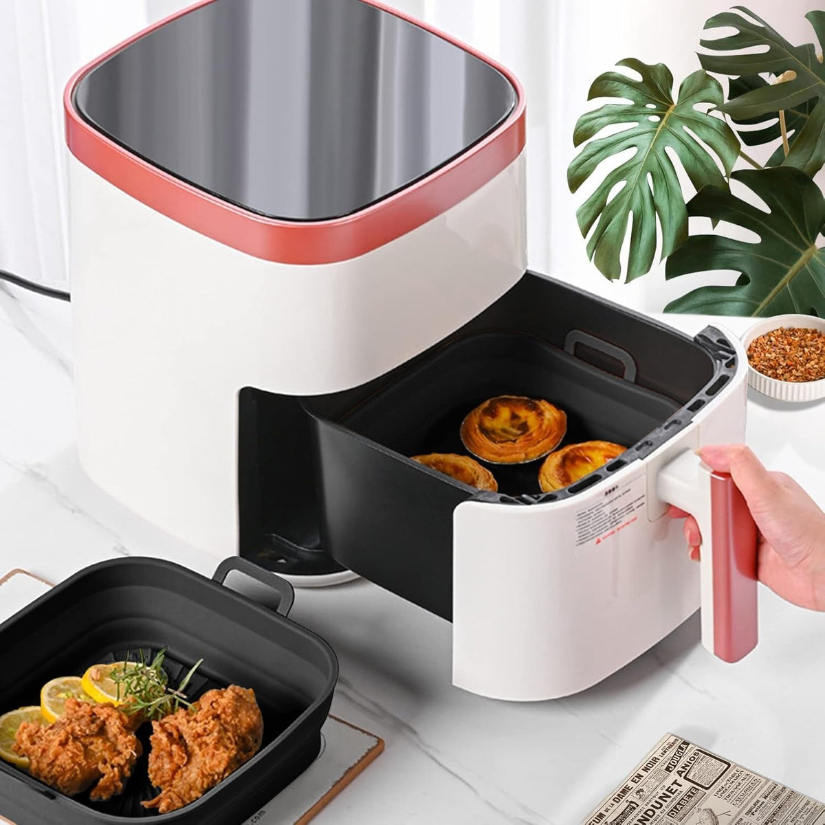 Collapsible Square Silicone Air Fryer Basket Liner