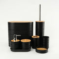 6-Piece Bathroom Accessory Set with Bamboo Accents – Stylish & Functional