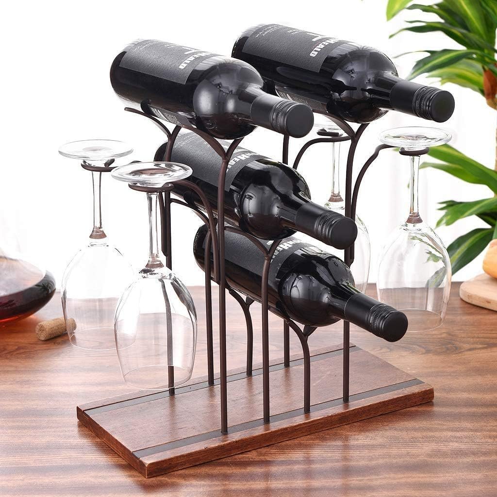 Freestanding Wine Glass & Bottle Rack