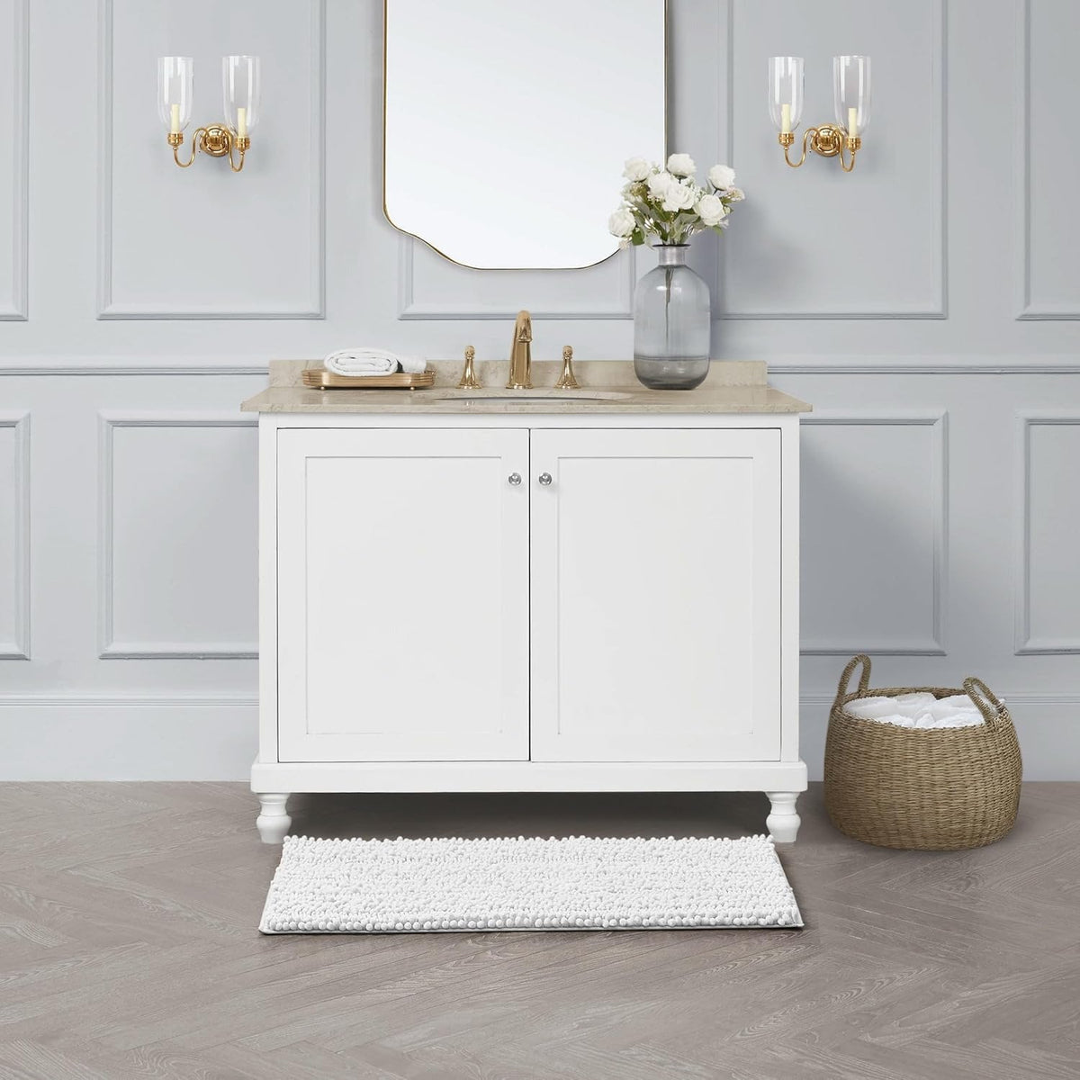 Soft Chenille Bathroom Mat – Absorbent Non-Slip Rug